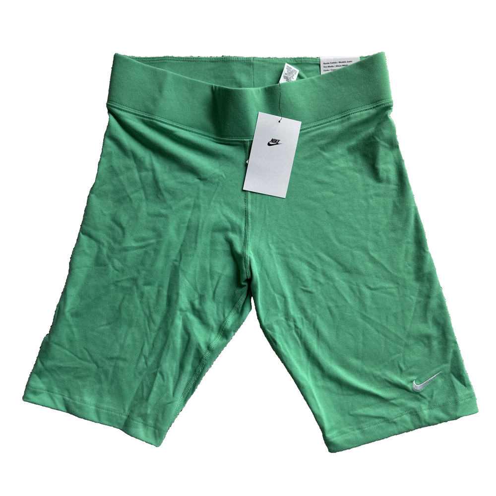 Nike Sportswear Essential Women’s M Atomic Green 10" Biker Shorts NWT
